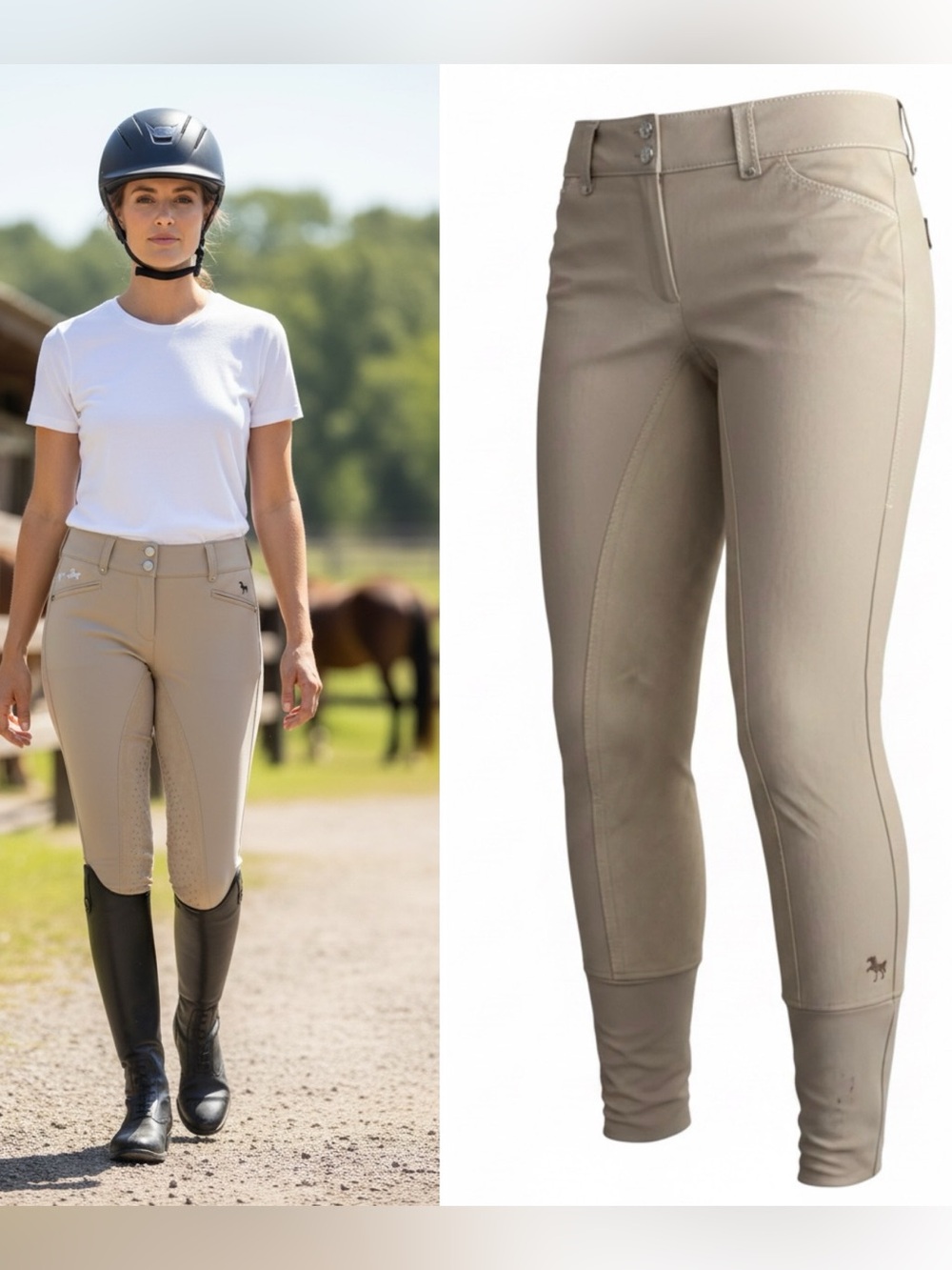 Blakely Equine Full Seat Breeches With Contrast Size 30 Safari NWOT Riding Pants